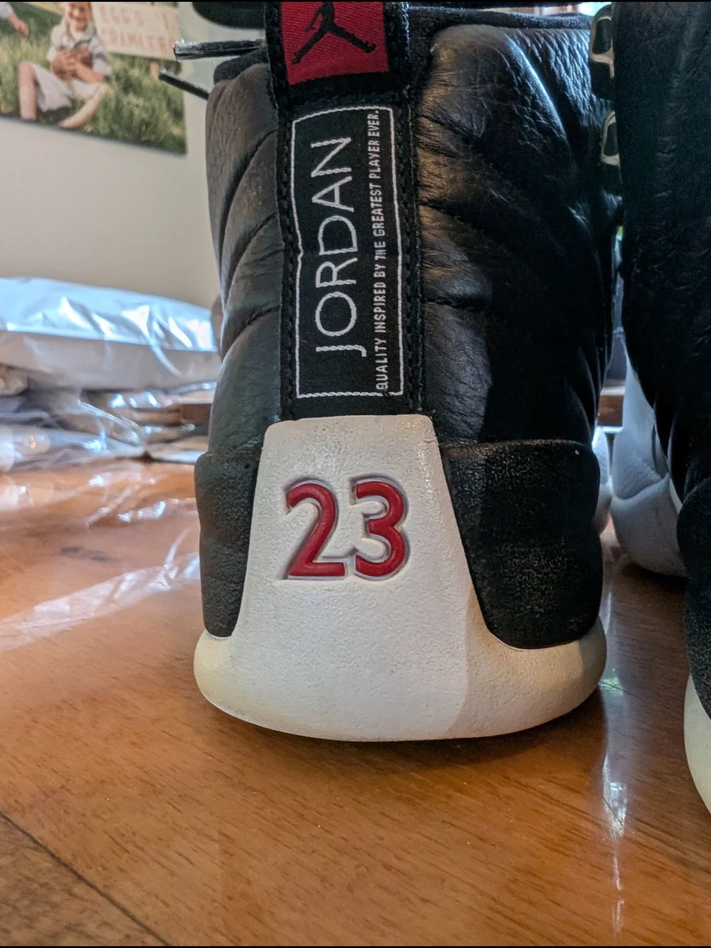 Air Jordan 12 Retro Black/White Men’s Basketball Shoes Size 9